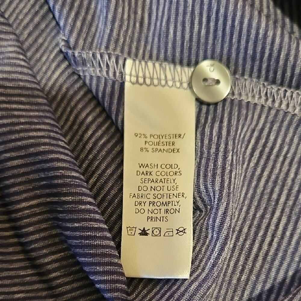 Calvin Klein Blue Polo Shirt with Soft Heathered Texture - Picture 4 of 4